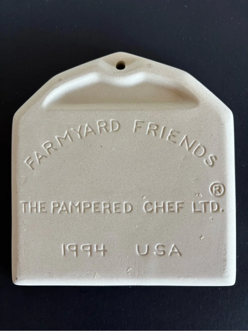 Vintage The Pampered Chef Farmyard Friends Stoneware Cookie Mold 1994